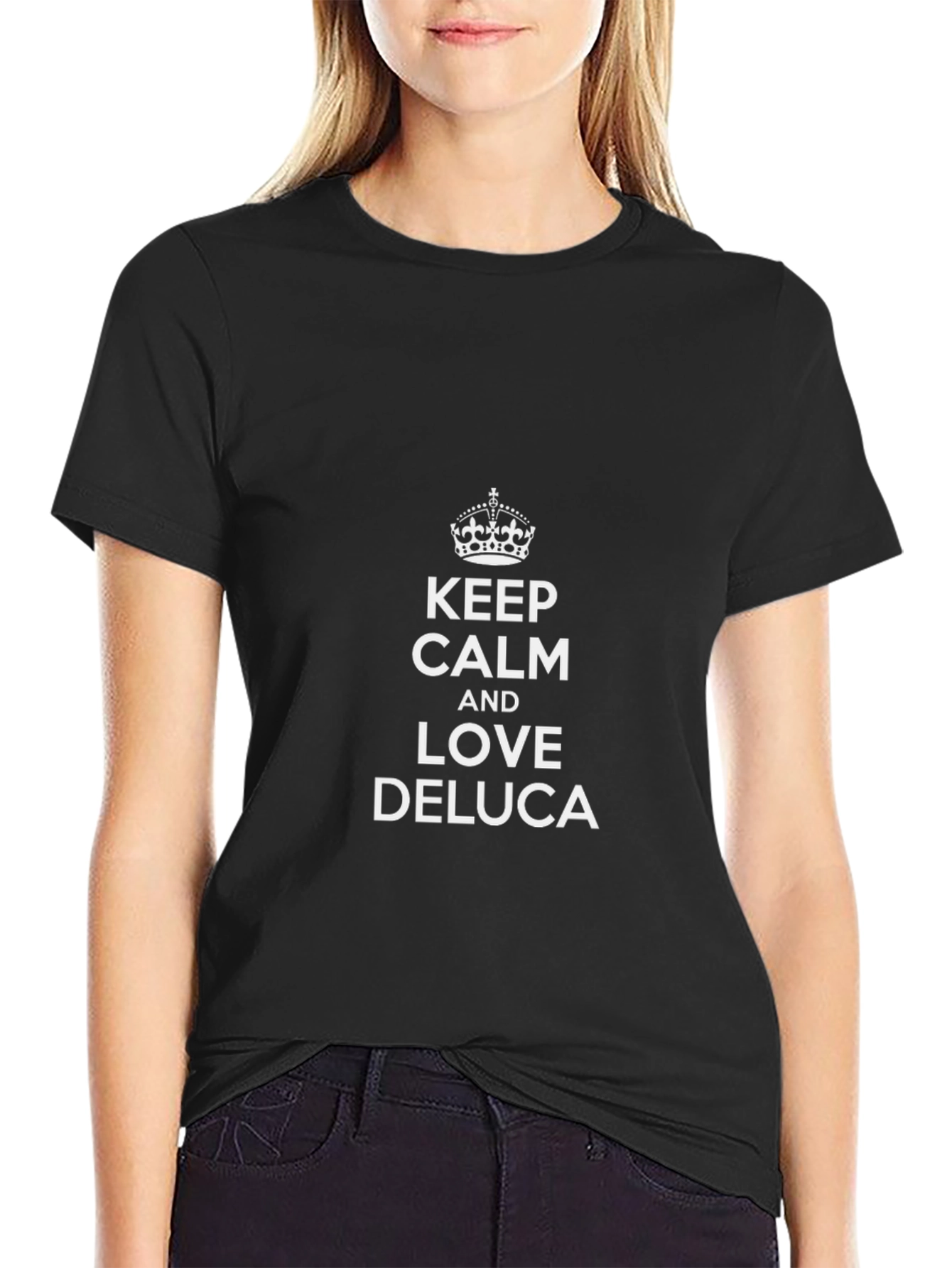 Keep Calm and Love Deluca Black T-Shirt