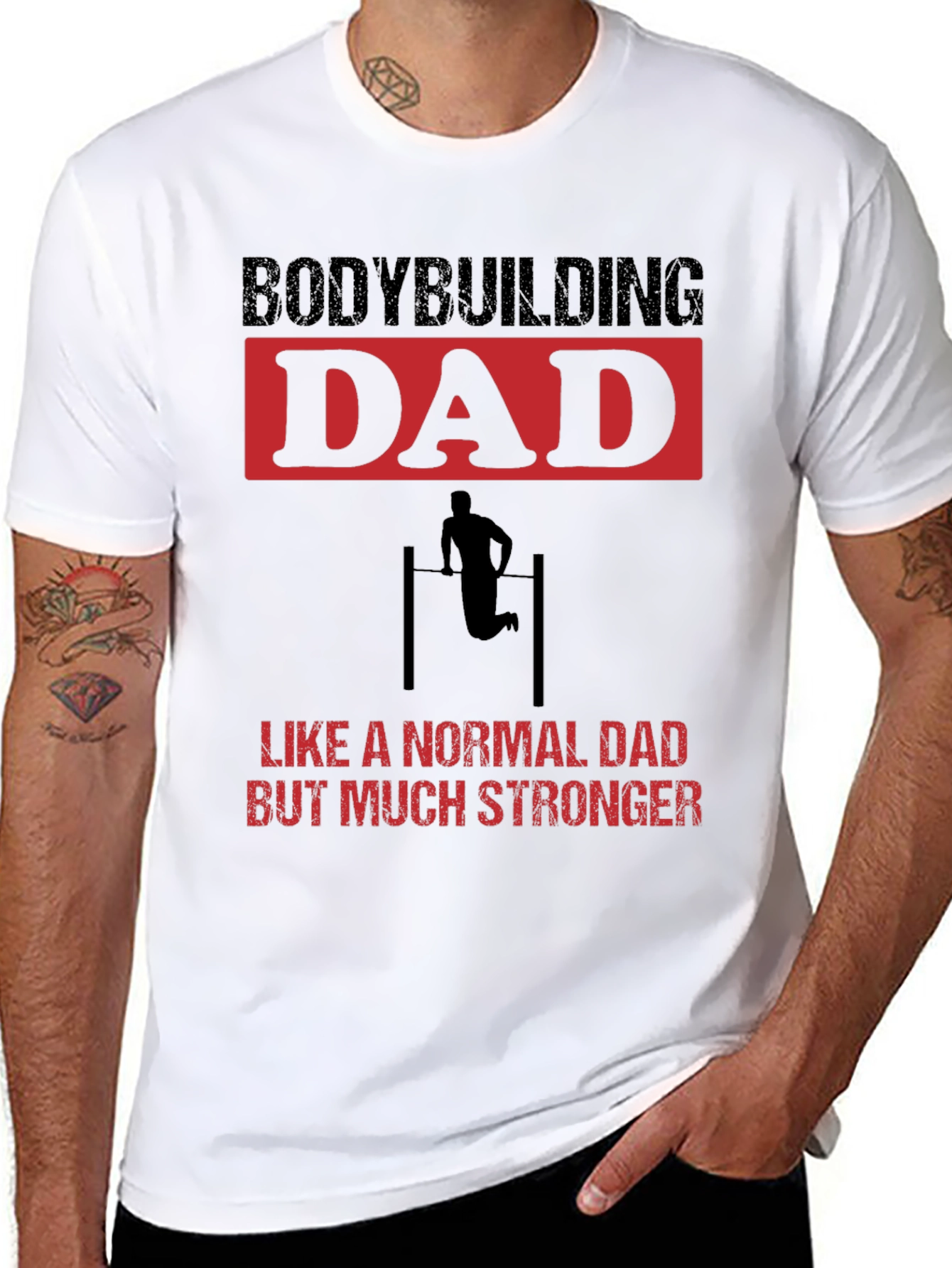 Bodybuilding Dad T-Shirt - Strong Dad Gift