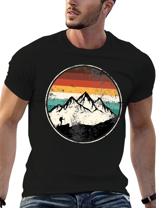 Vintage Mountain Hiker Graphic T-Shirt