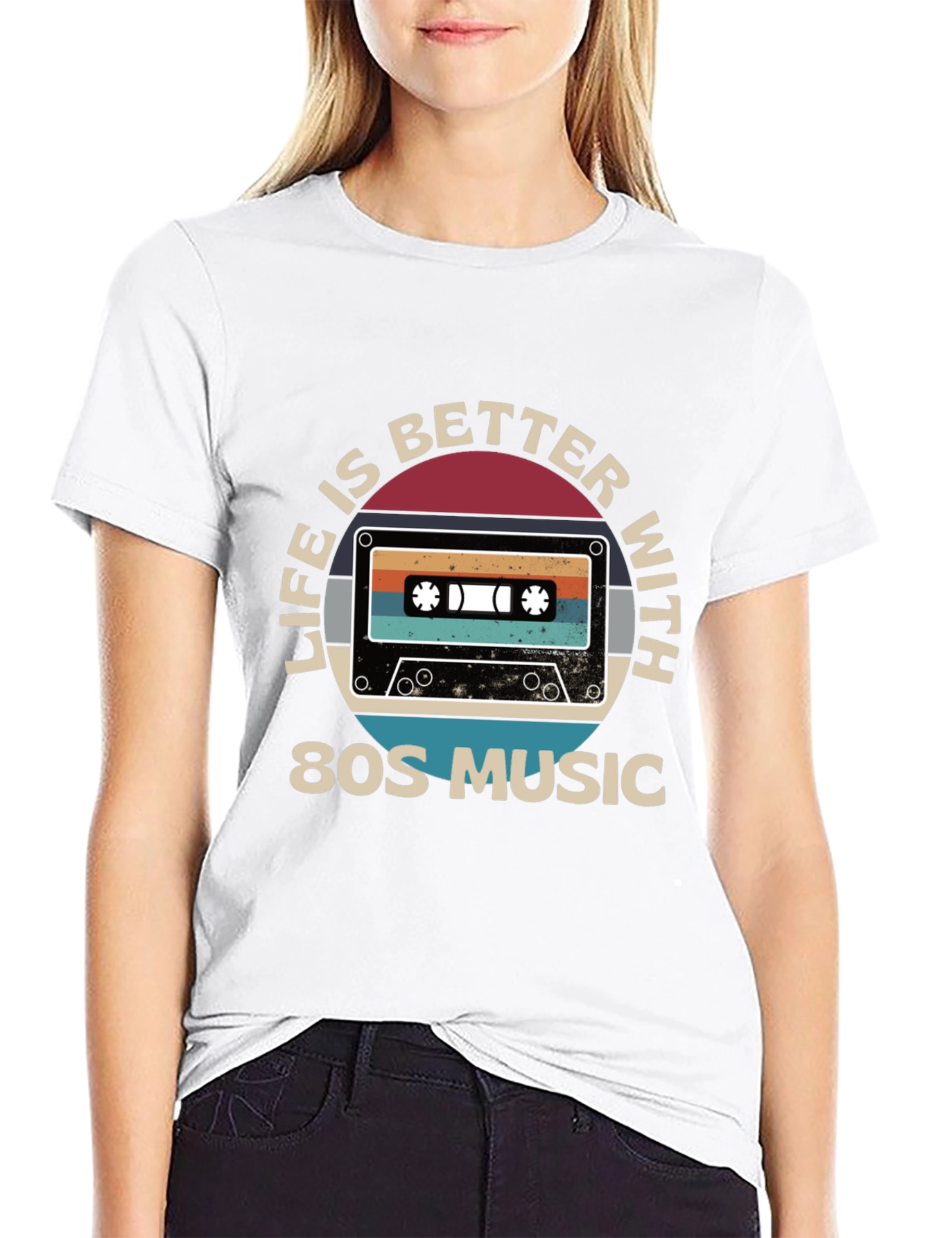 Life is Better with 80s Music Cassette Graphic Tee