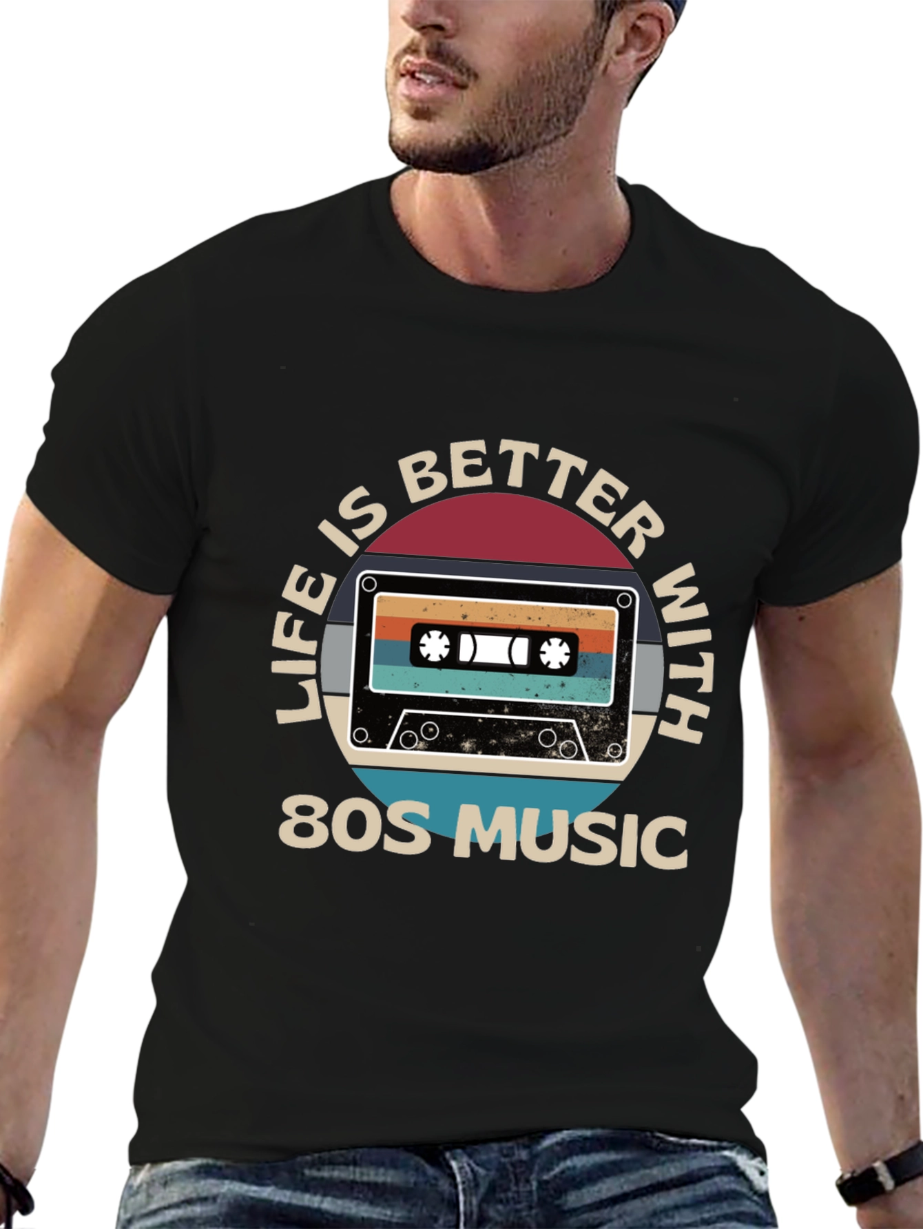 Life is Better with 80s Music Cassette Graphic Tee
