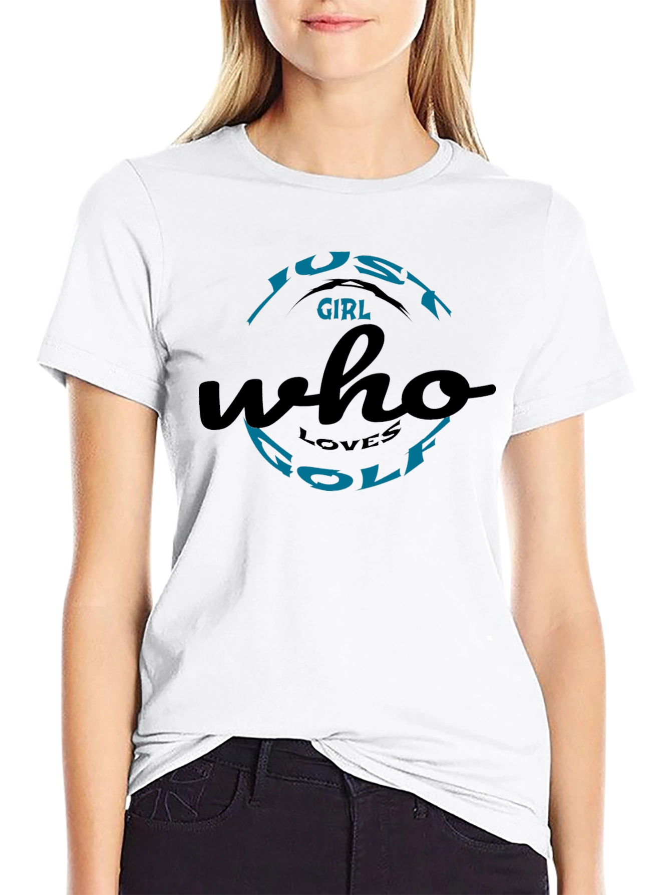 Just A Girl Who Loves Golf Black T-Shirt