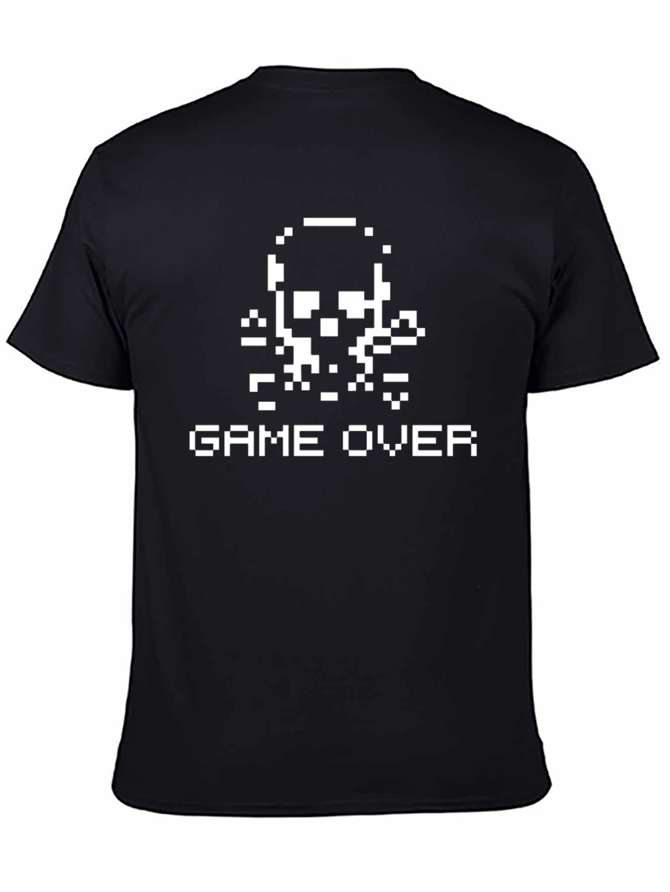 Pixel Skull Game Over T-Shirt - Retro Gamer Style