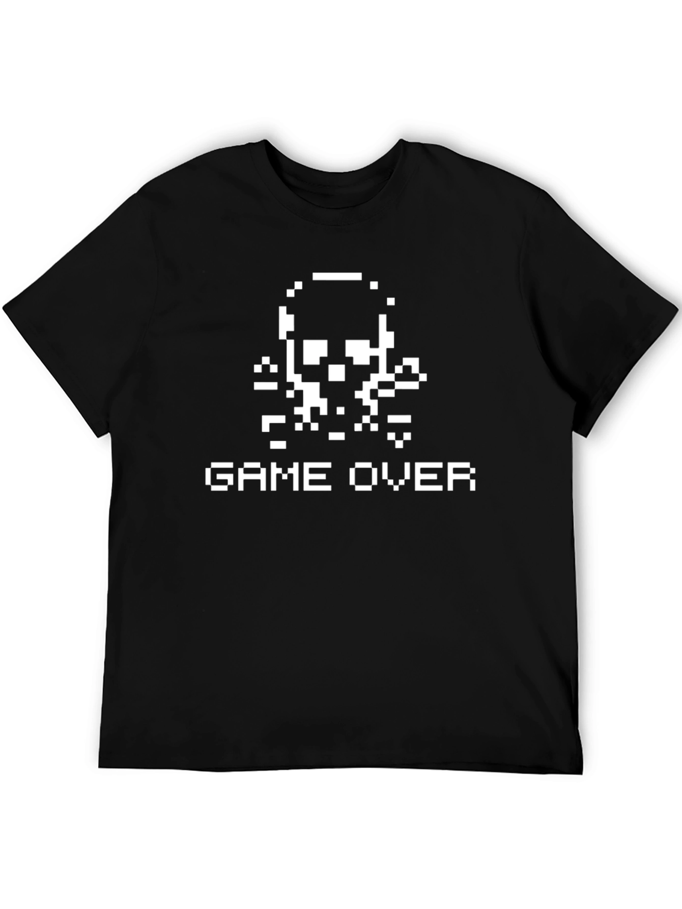 Pixel Skull Game Over T-Shirt - Retro Gamer Style