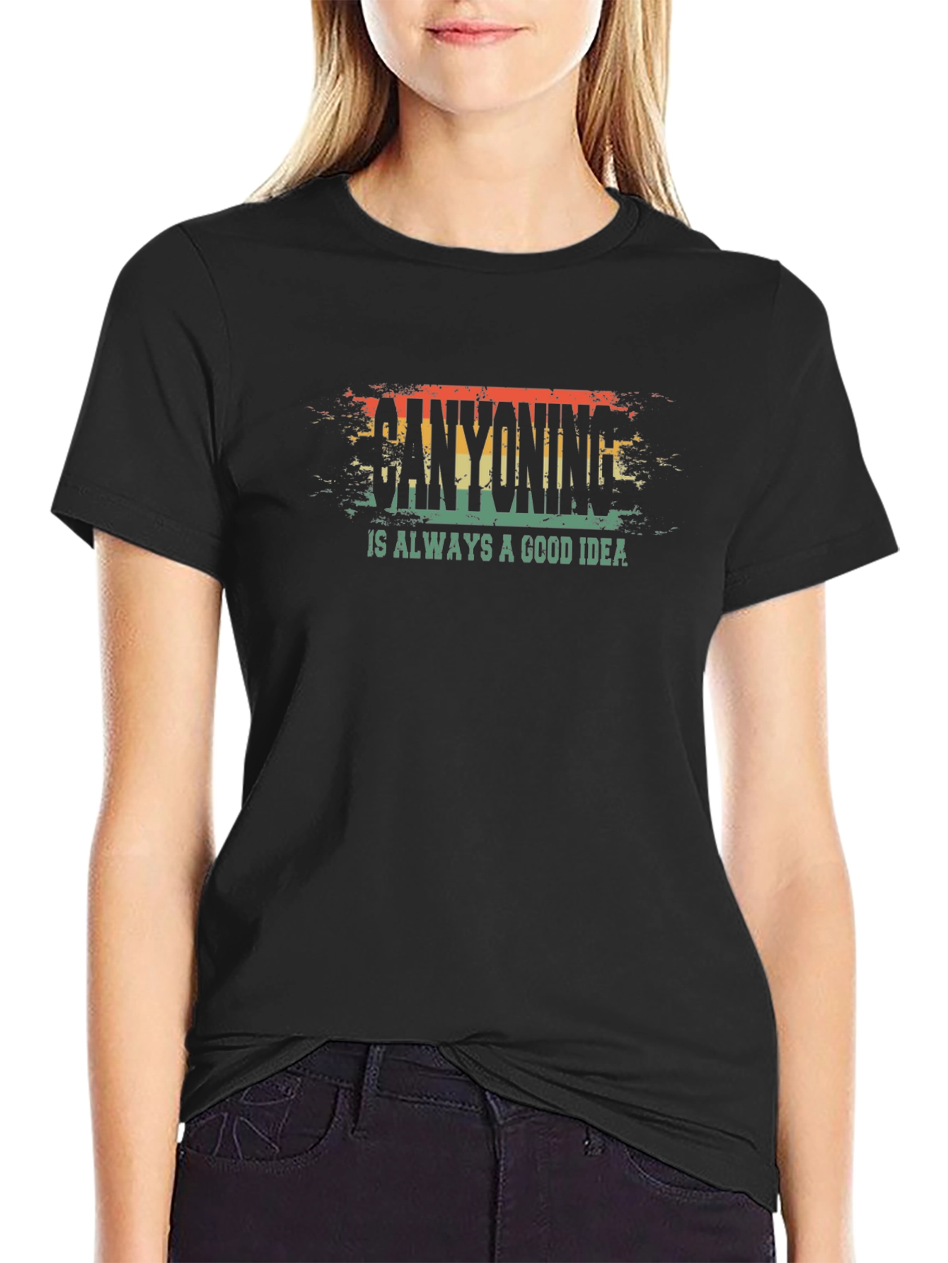 Canyoning is Always a Good Idea - Black T-Shirt