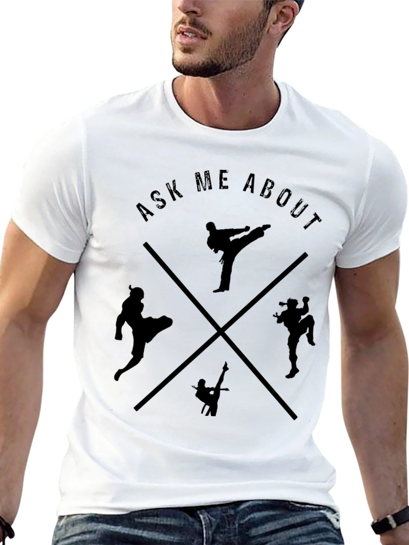 Martial Arts Kick T-Shirt - Ask Me About!