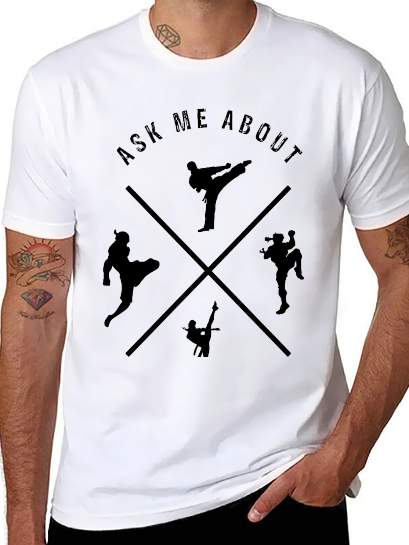 Martial Arts Kick T-Shirt - Ask Me About!