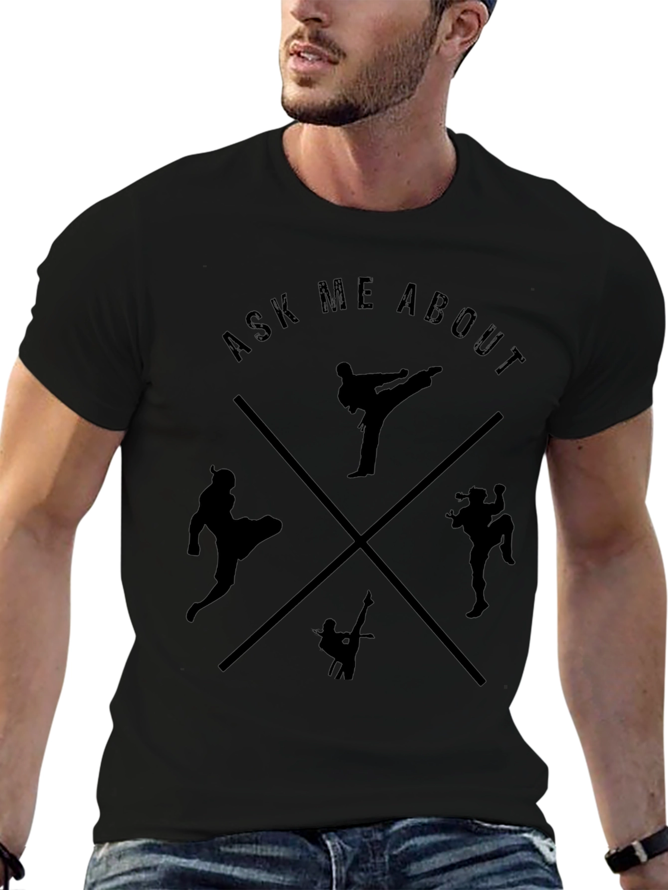 Martial Arts Kick T-Shirt - Ask Me About!
