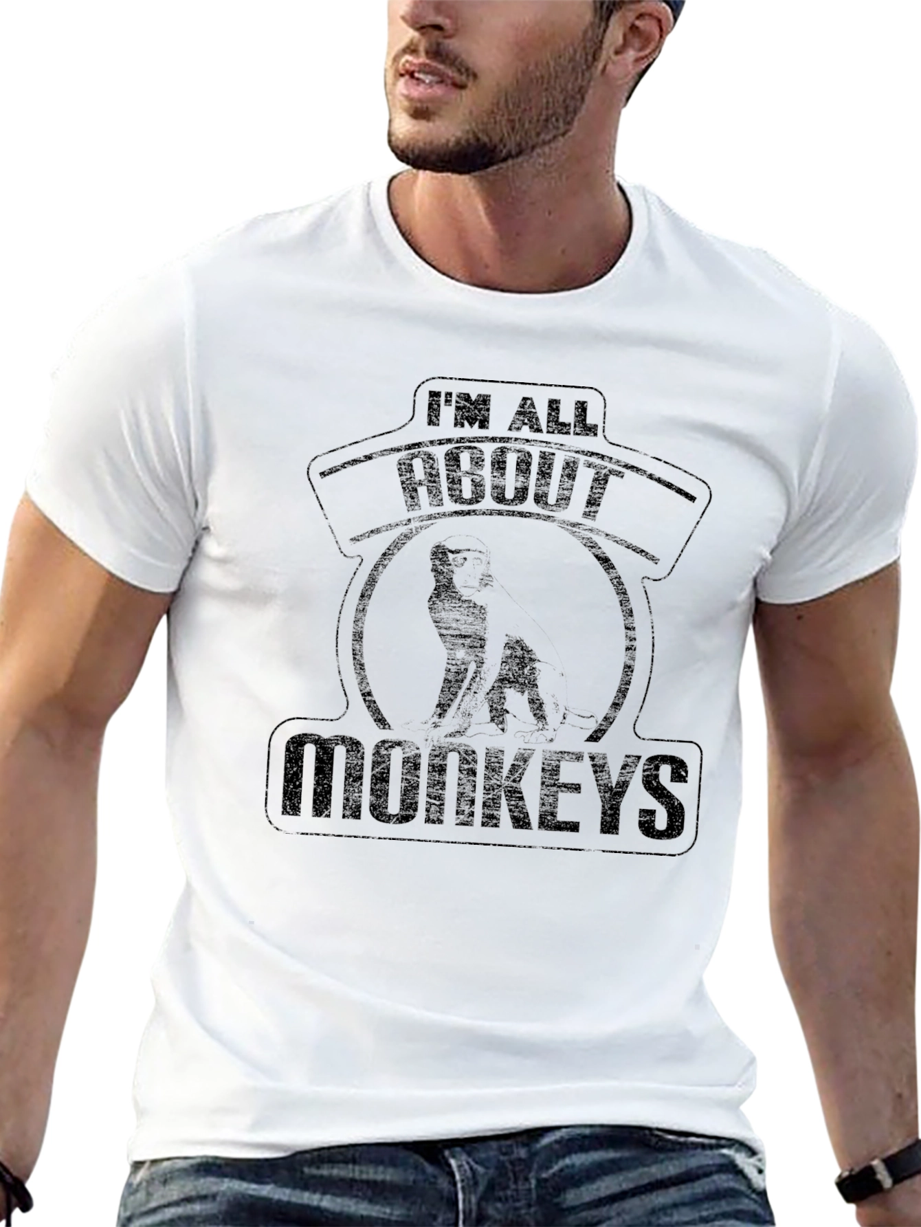 Im All About Monkeys Black T-Shirt