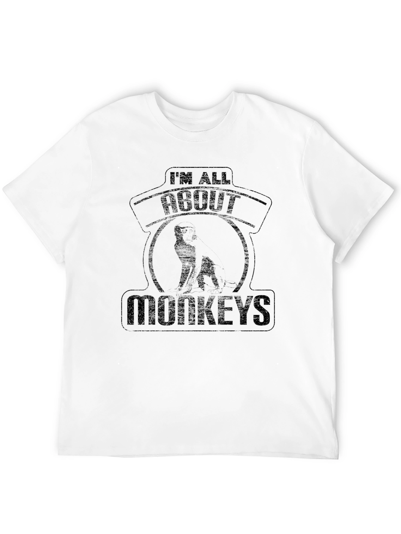 Im All About Monkeys Black T-Shirt