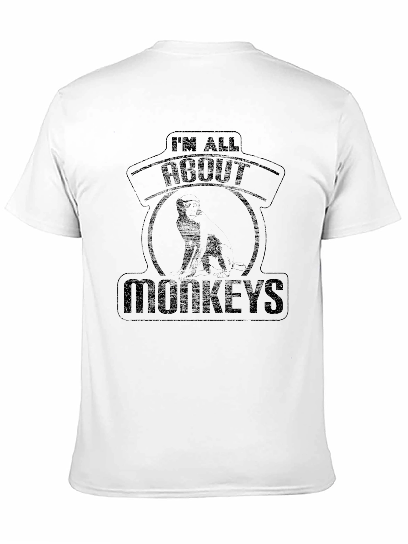 Im All About Monkeys Black T-Shirt
