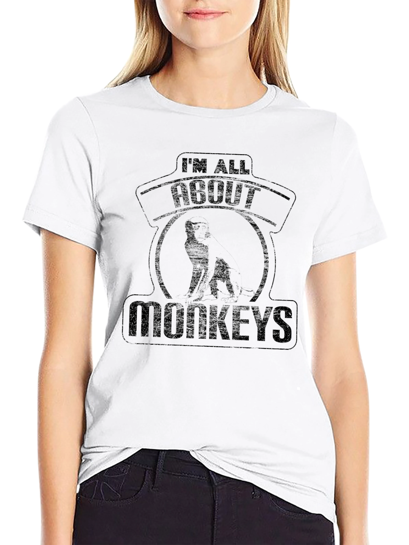 Im All About Monkeys Black T-Shirt