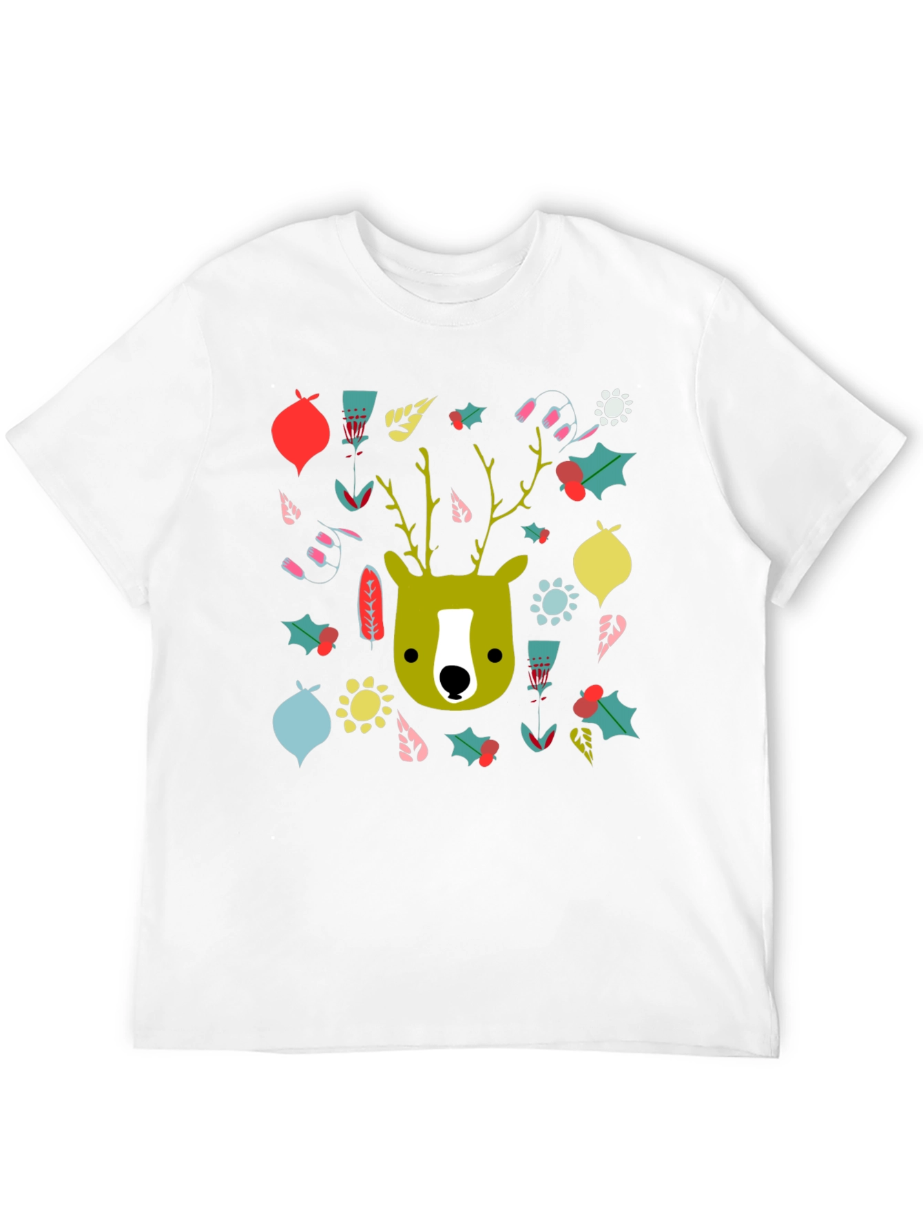 Festive Deer Graphic Tee - Holiday Style