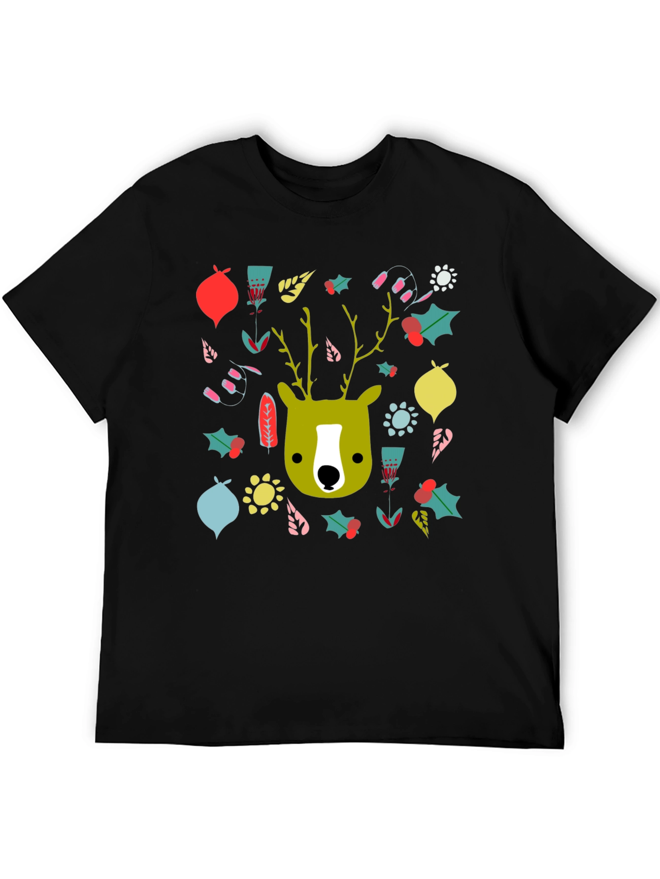 Festive Deer Graphic Tee - Holiday Style