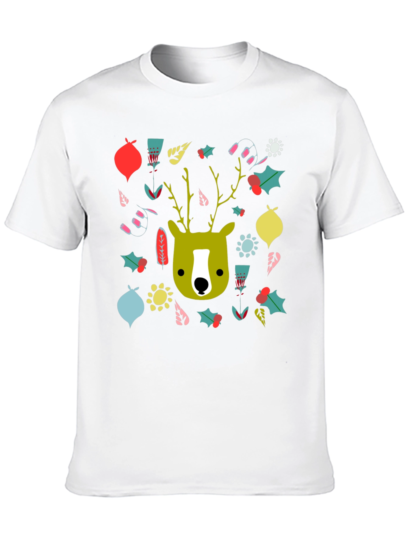 Festive Deer Graphic Tee - Holiday Style