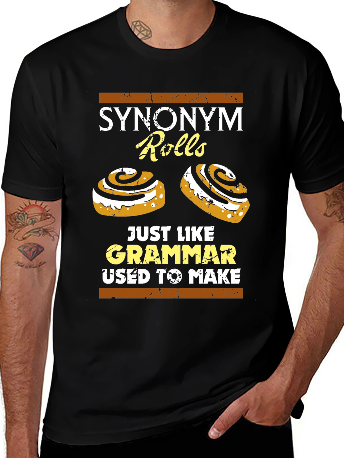 Synonym Rolls T-Shirt: Grammar Joke Tee