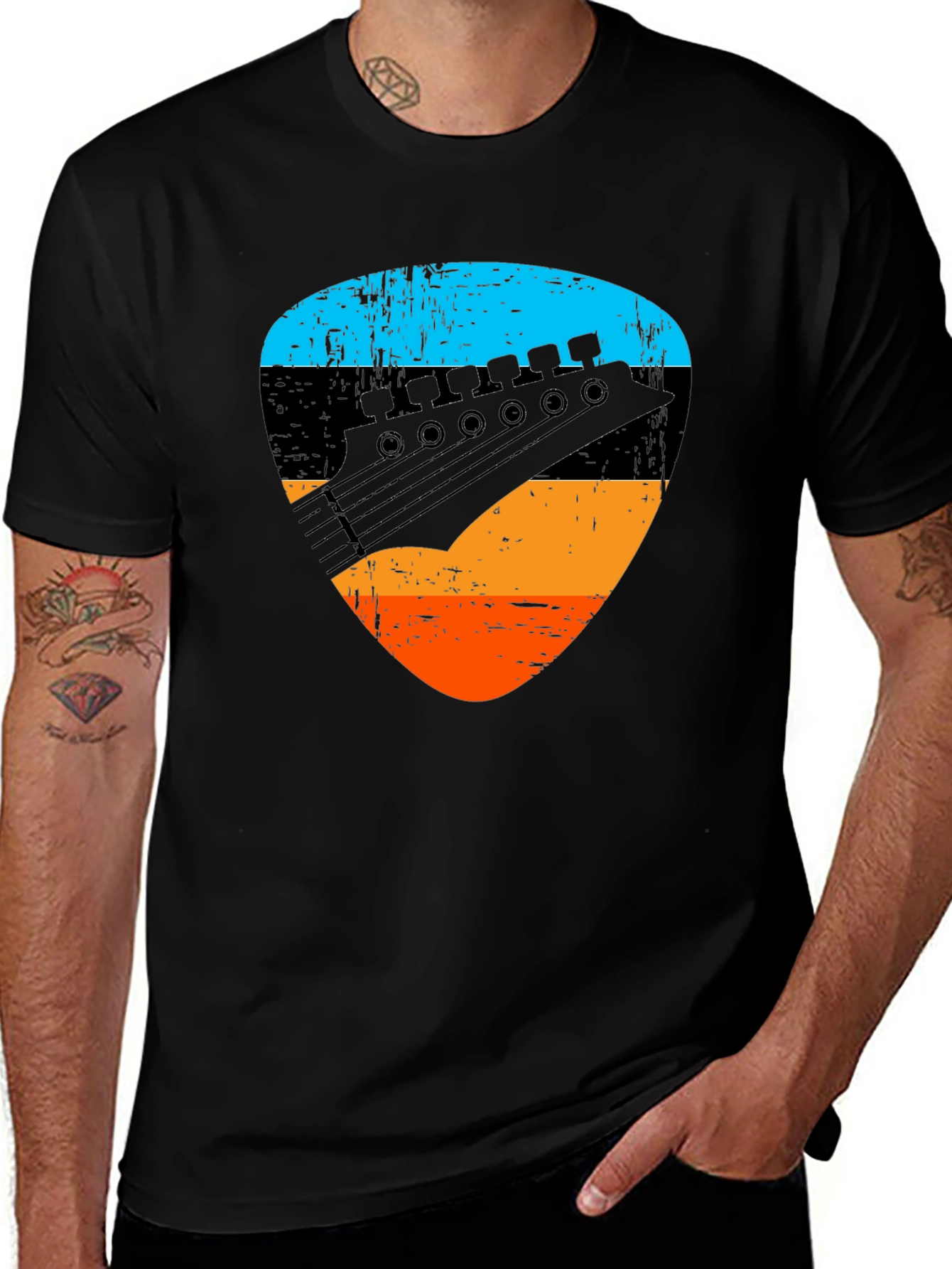 Guitar Pick Graphic Tee - Rock Music Shirt