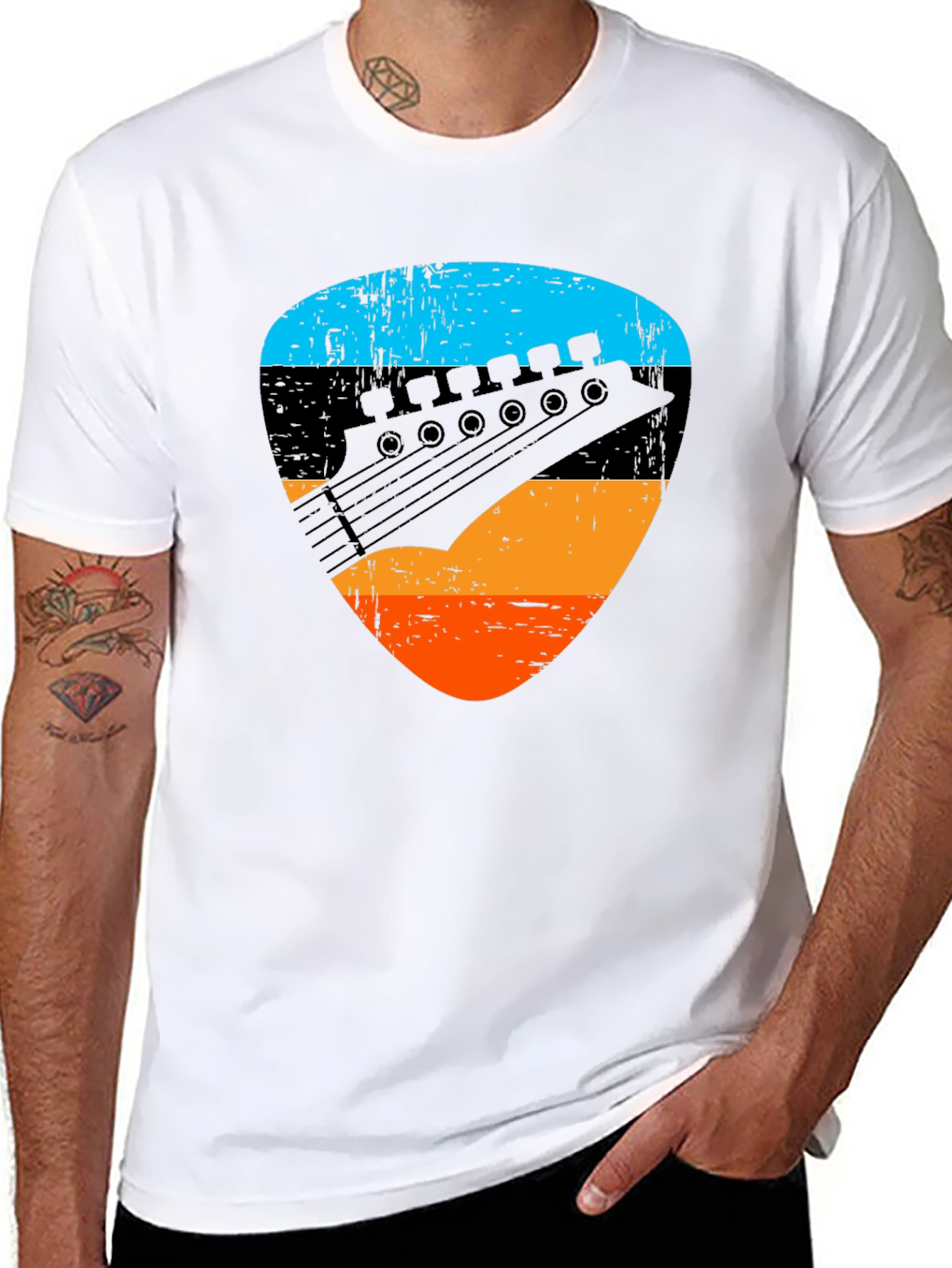 Guitar Pick Graphic Tee - Rock Music Shirt