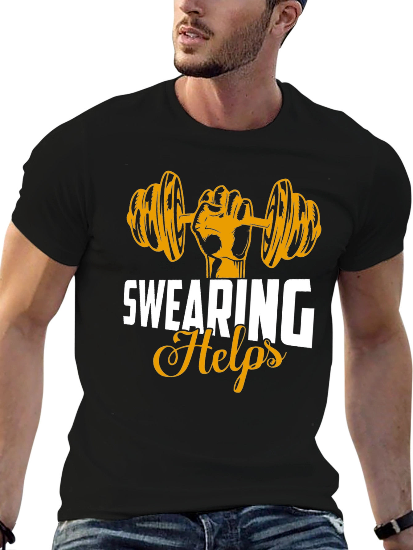 Swearing Helps Funny Gym Workout T-Shirt