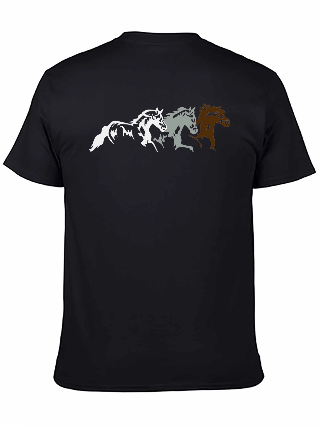 Horse Silhouette Graphic T-Shirt - Black