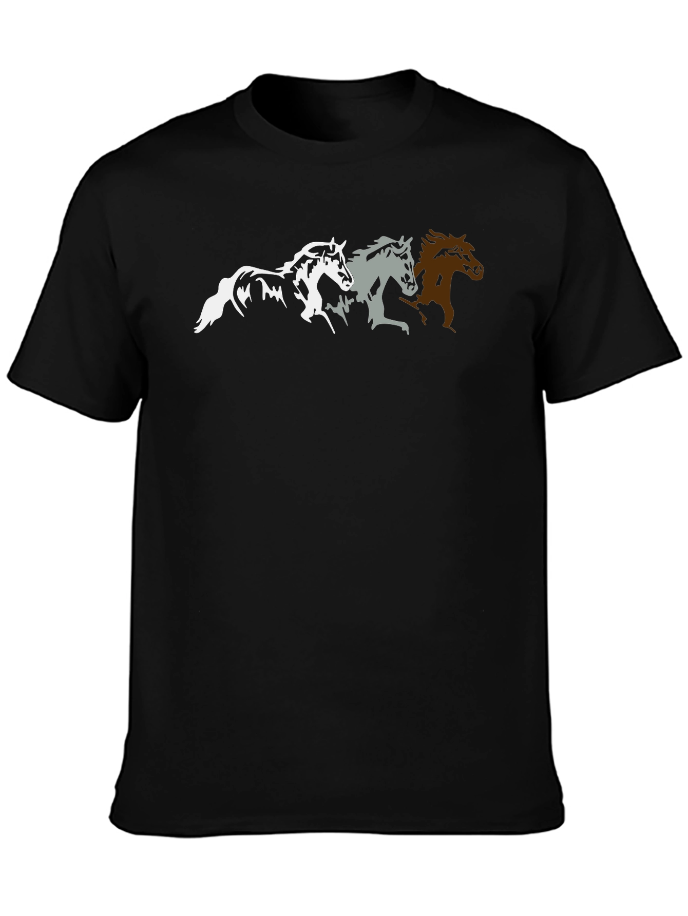 Horse Silhouette Graphic T-Shirt - Black