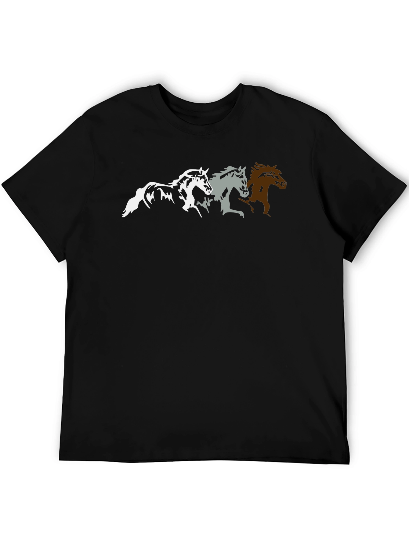 Horse Silhouette Graphic T-Shirt - Black