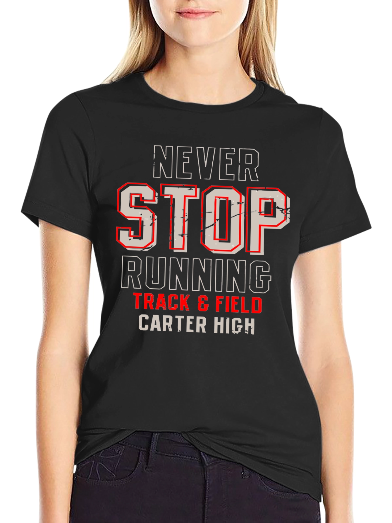 Never Stop Running Track & Field Carter High T-Shirt