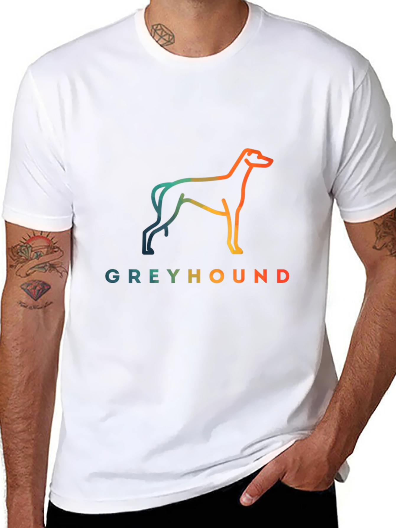 Greyhound Dog Graphic Tee - Unisex Black T-Shirt