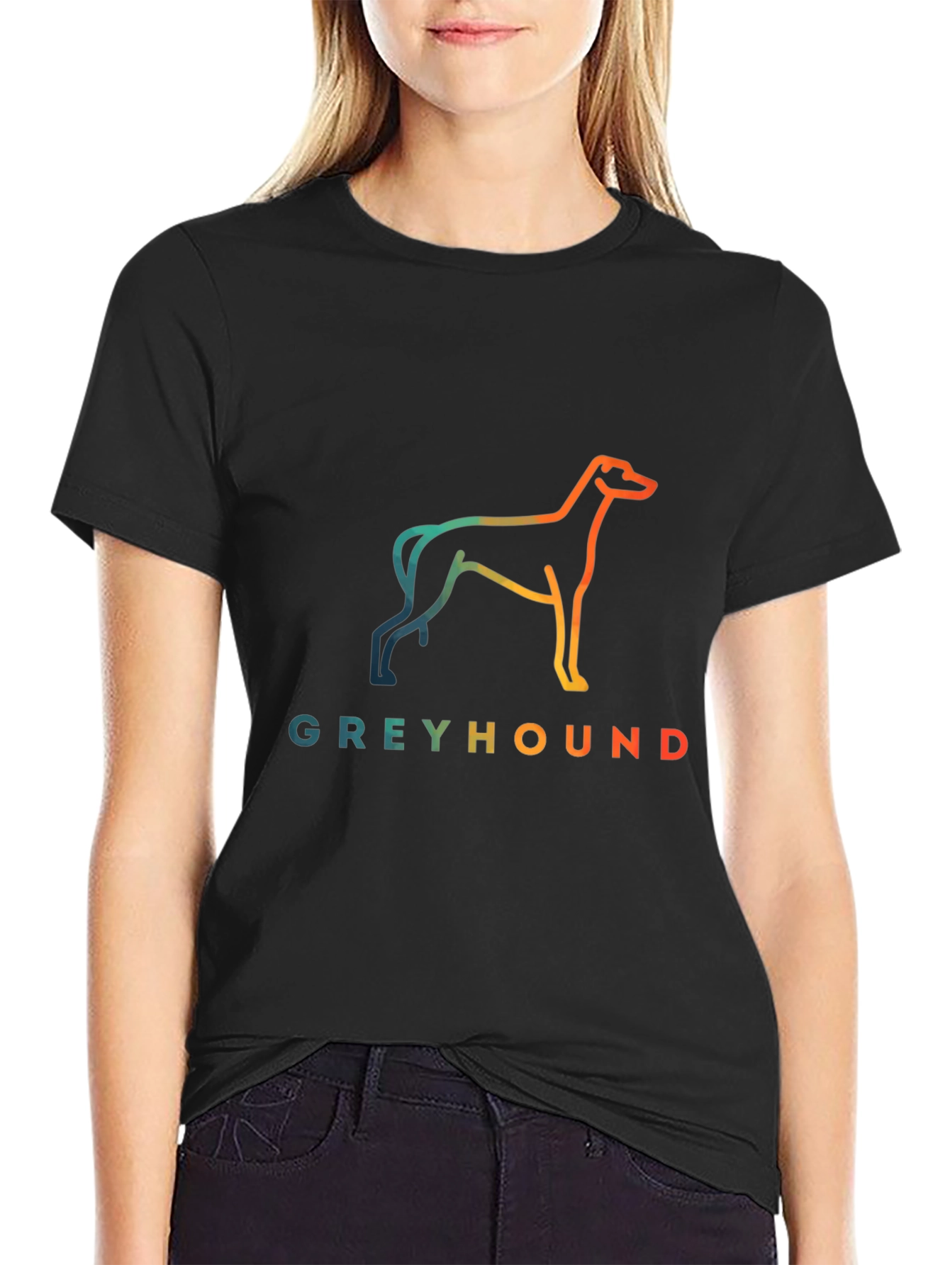 Greyhound Dog Graphic Tee - Unisex Black T-Shirt