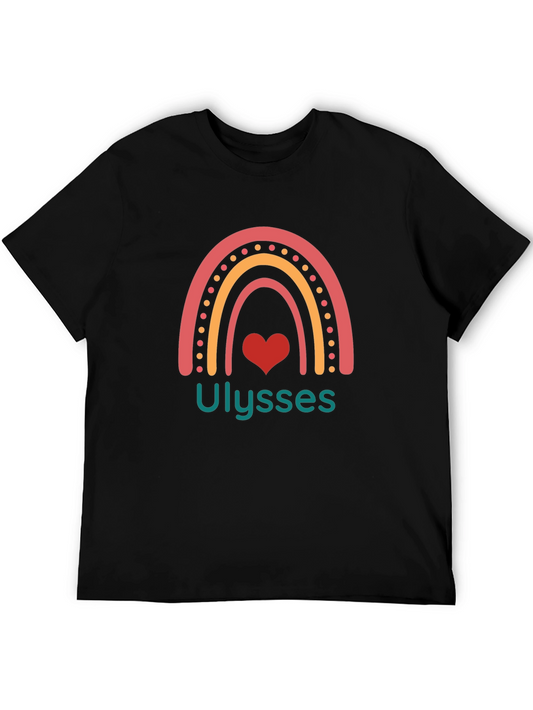 Ulysses Rainbow Heart Graphic Tee - Black Unisex Shirt