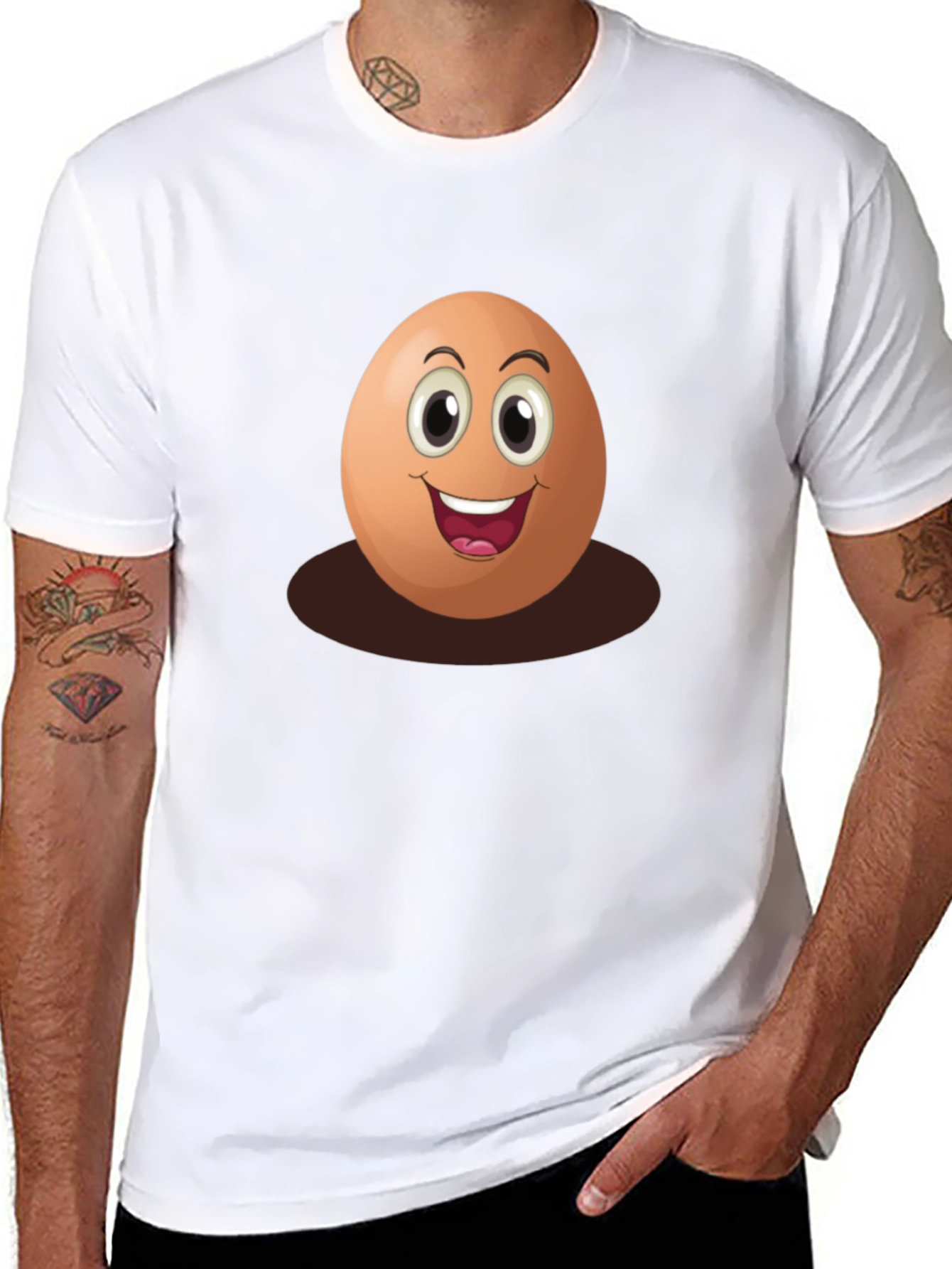 Funny Egg Cartoon Graphic T-Shirt