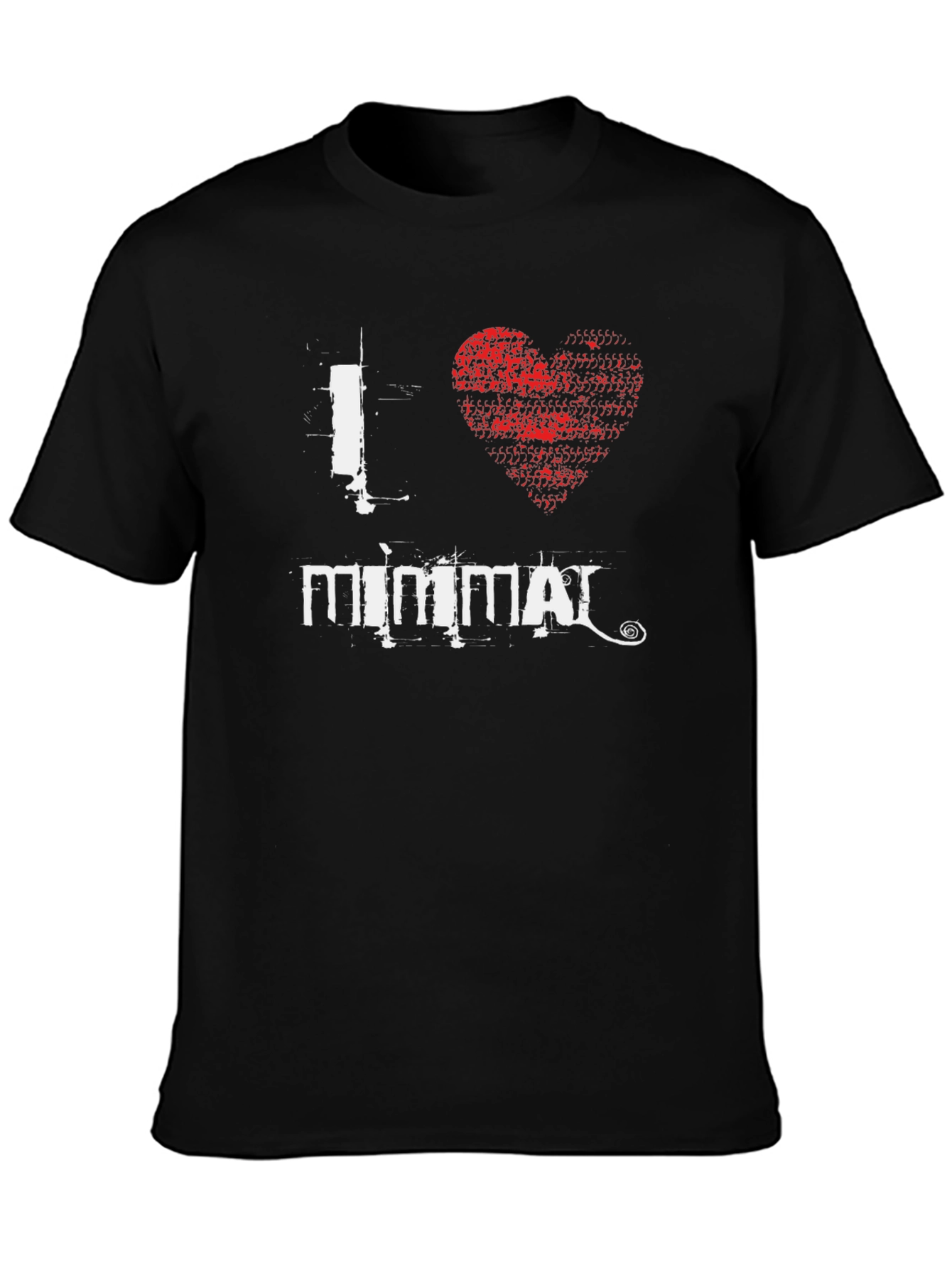 I Heart Minimal Black T-Shirt Graphic Tee