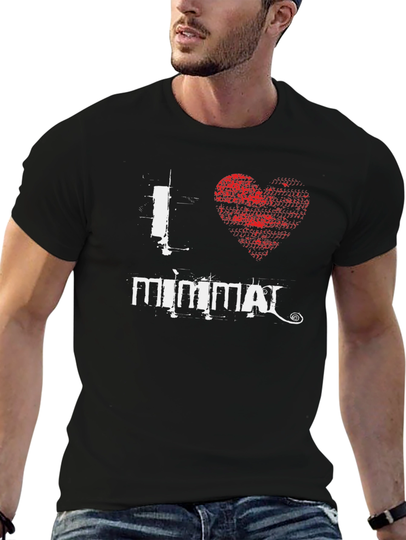 I Heart Minimal Black T-Shirt Graphic Tee
