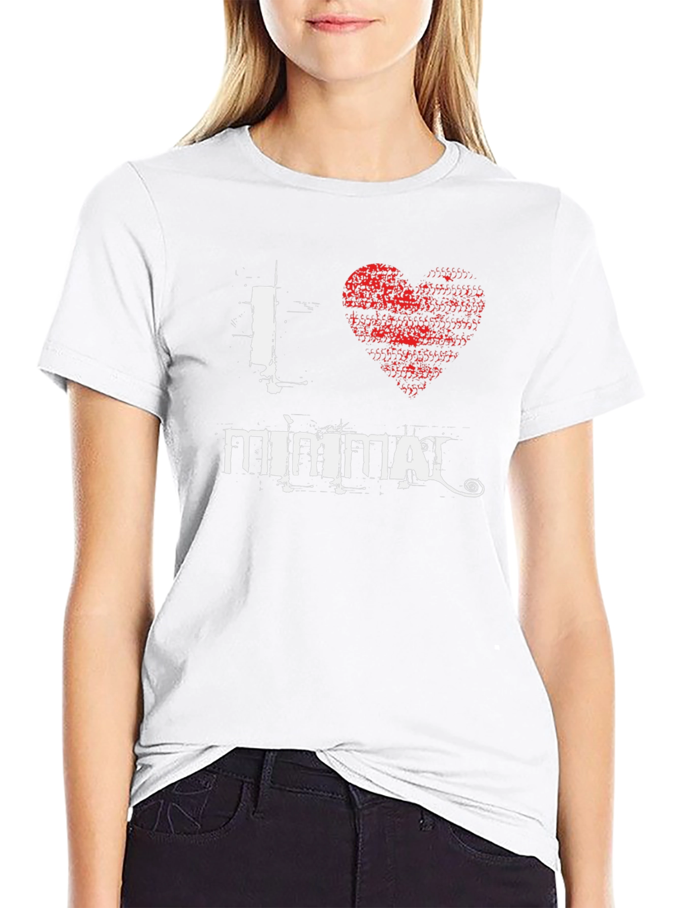 I Heart Minimal Black T-Shirt Graphic Tee