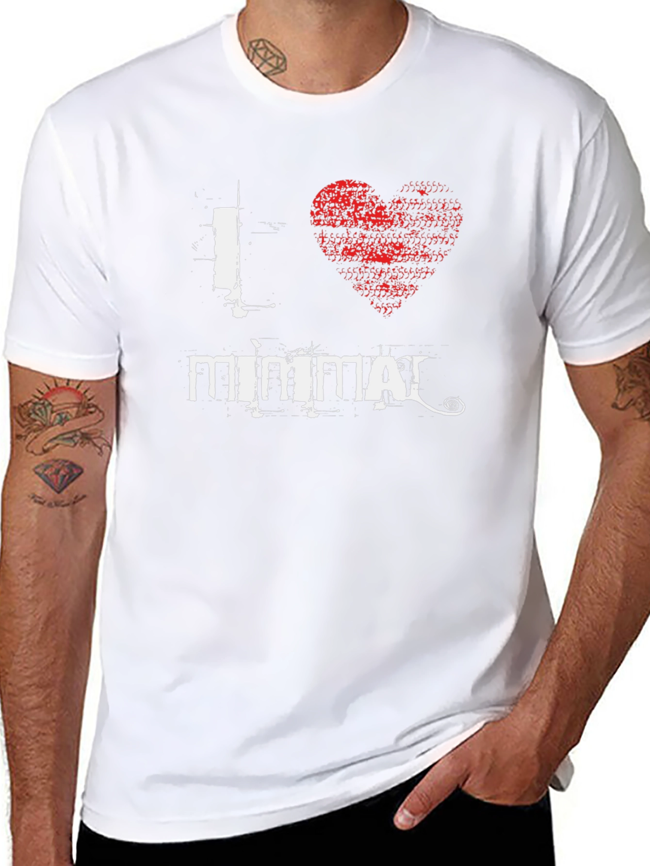 I Heart Minimal Black T-Shirt Graphic Tee