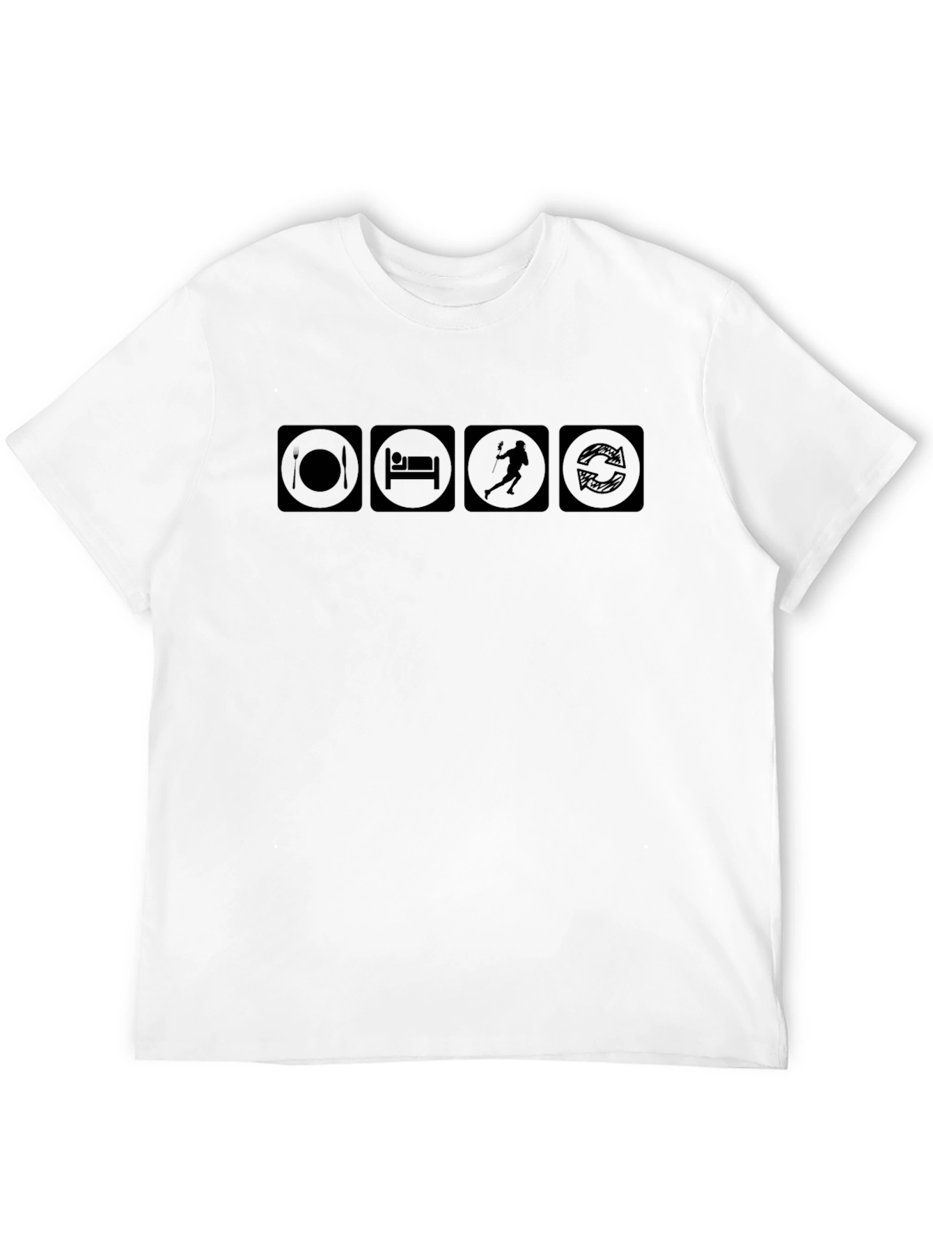 Eat Sleep Lacrosse Repeat Black T-Shirt