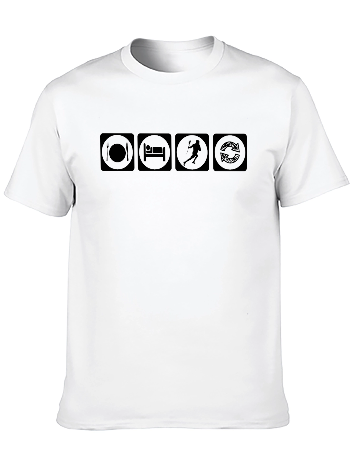 Eat Sleep Lacrosse Repeat Black T-Shirt