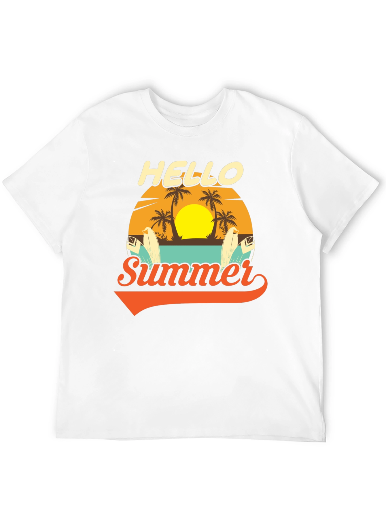 Hello Summer Graphic Tee - Beach Vacation Ready!
