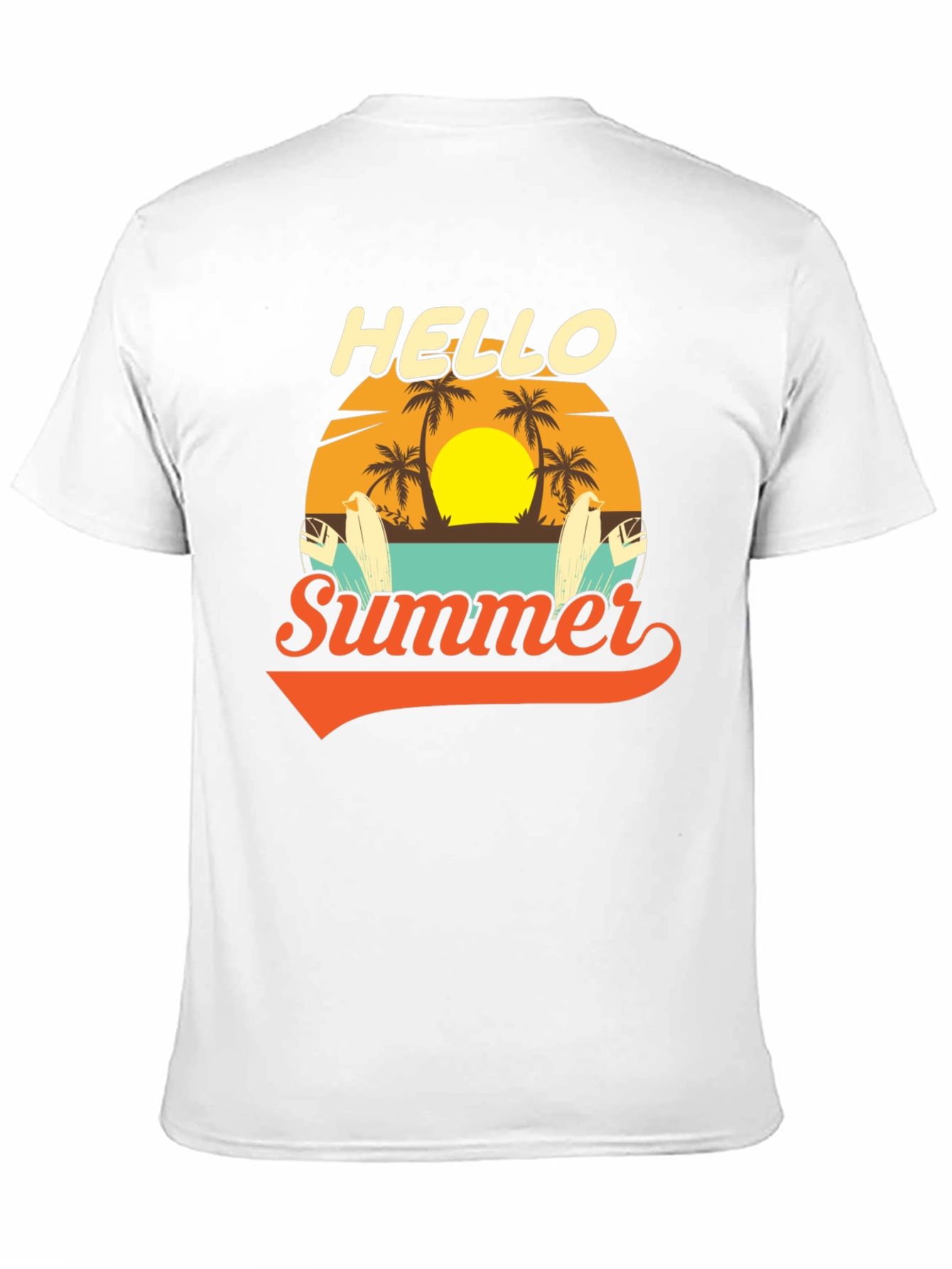 Hello Summer Graphic Tee - Beach Vacation Ready!