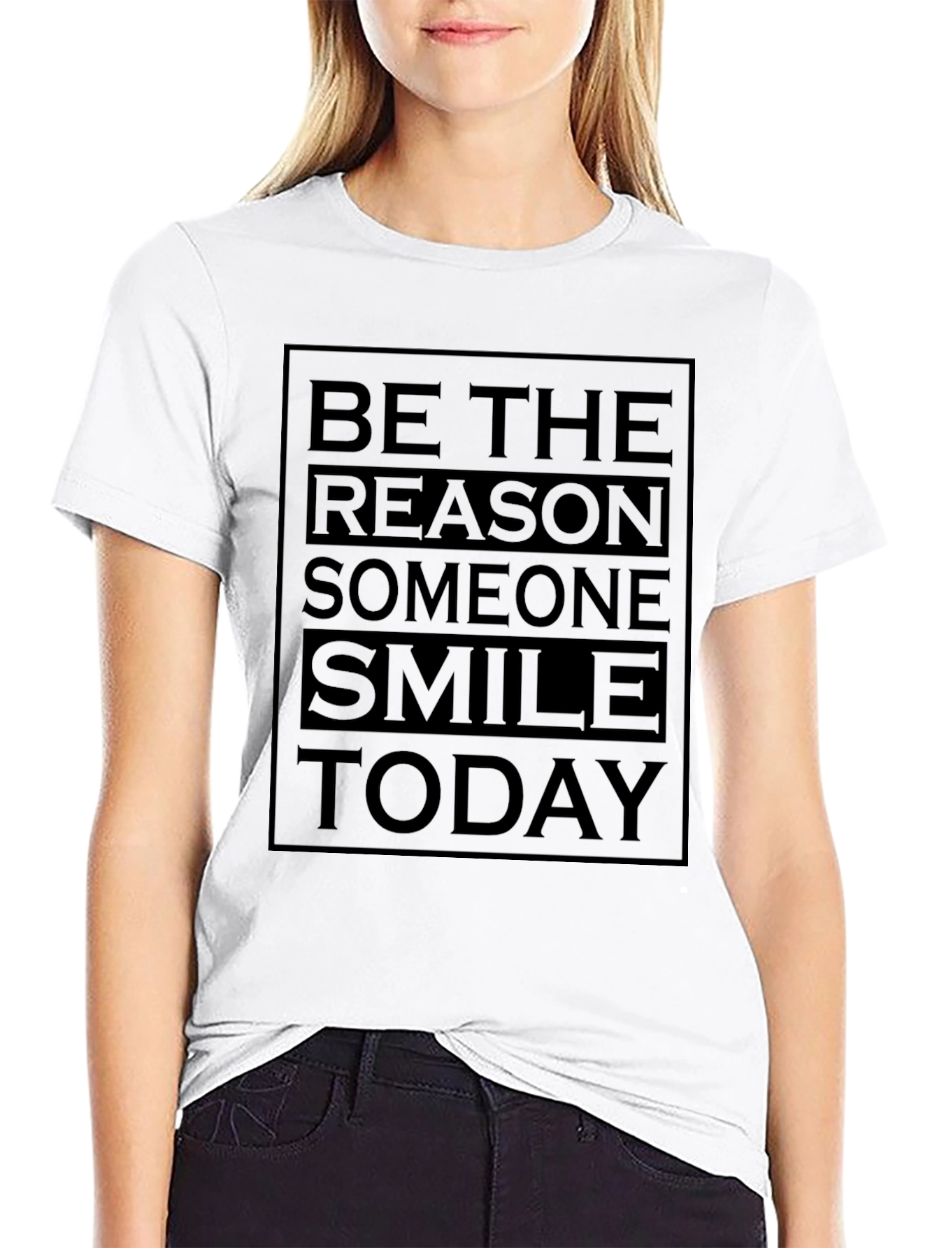 Be The Reason Smile Today Black Graphic Tee