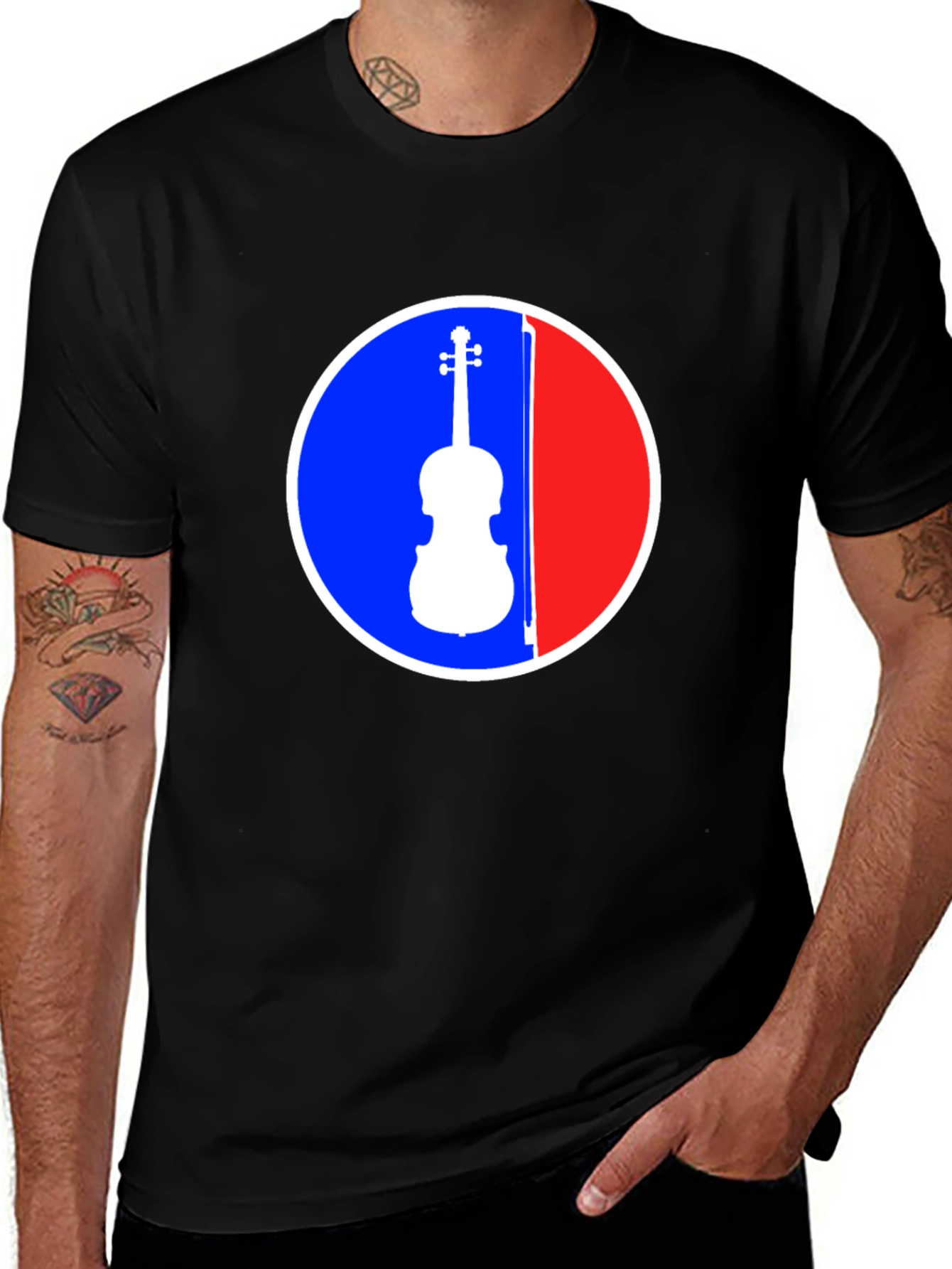 Musicians Tee: Violin Circle Graphic T-Shirt