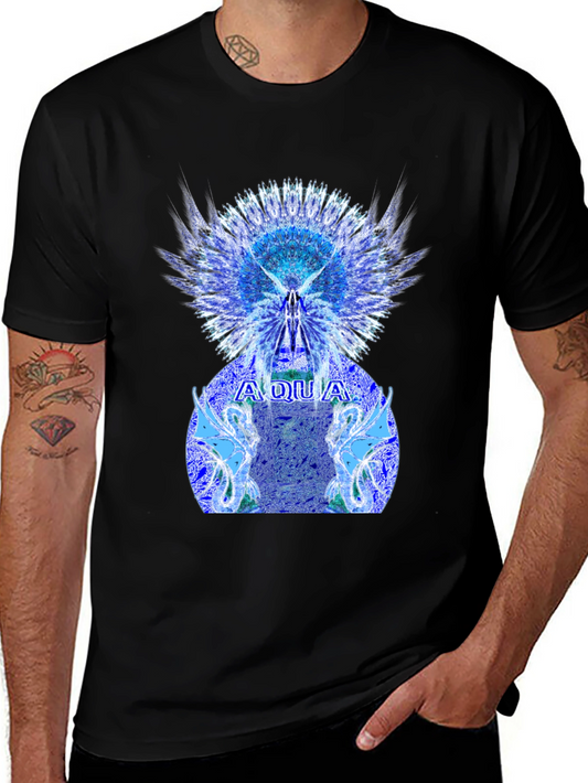 Aqua Graphic Print Mens T-Shirt