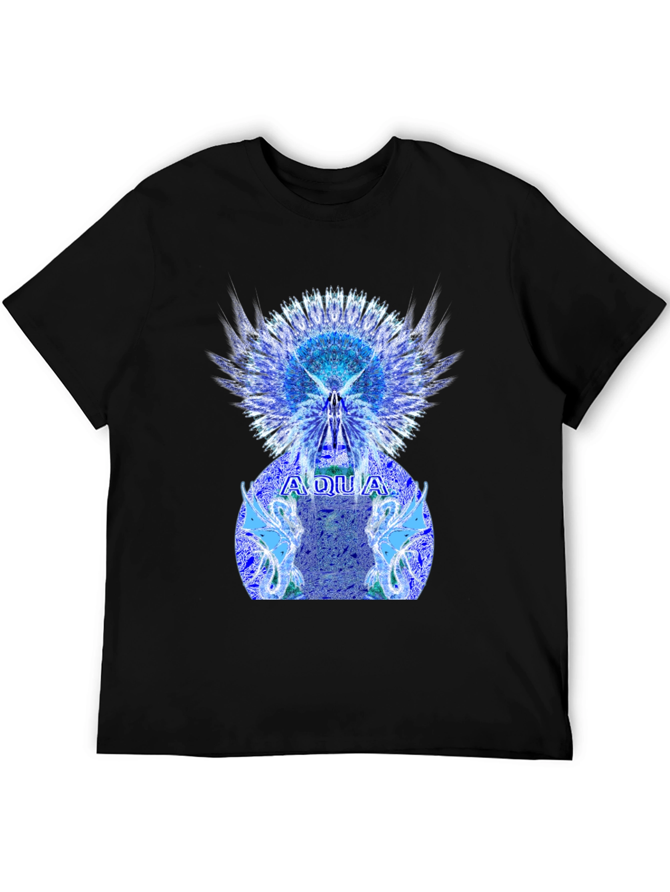 Aqua Graphic Print Mens T-Shirt