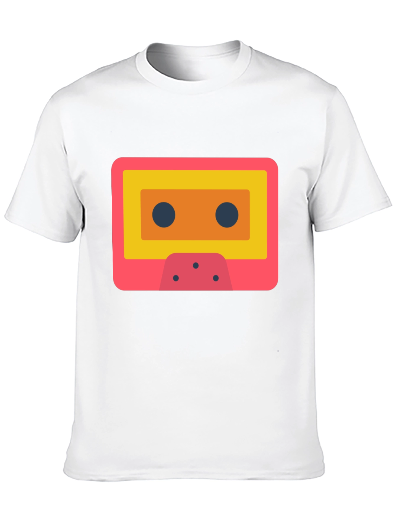 Retro Cassette Tape Graphic Tee - Black Cotton T-Shirt
