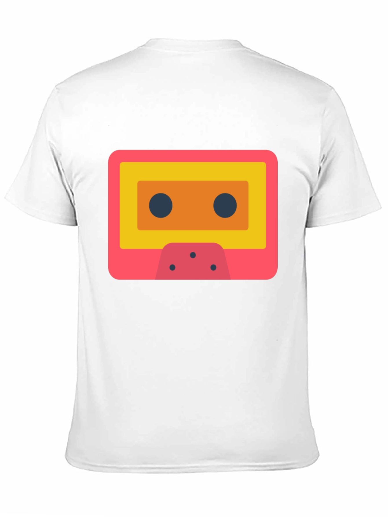 Retro Cassette Tape Graphic Tee - Black Cotton T-Shirt