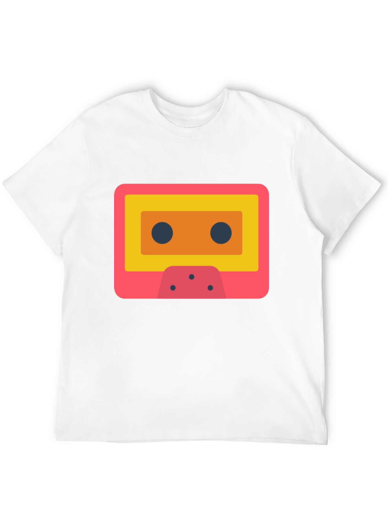 Retro Cassette Tape Graphic Tee - Black Cotton T-Shirt