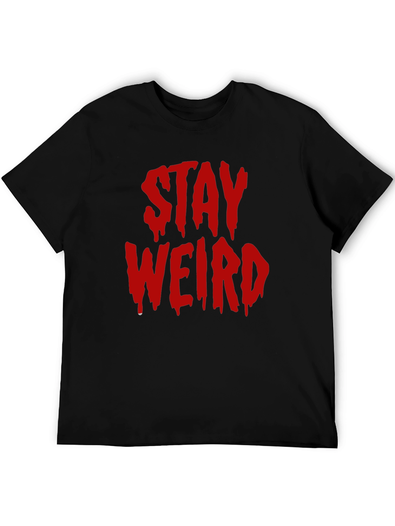 Stay Weird Graphic Tee - Black Cotton Blend