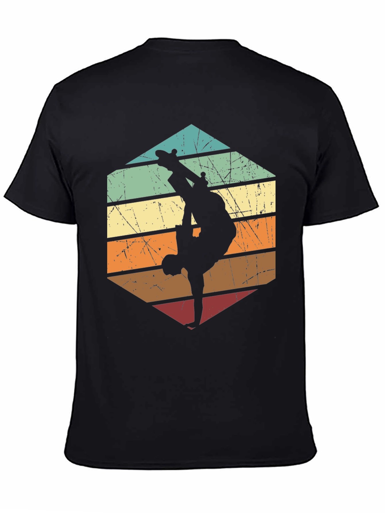 Retro Skateboard Silhouette Graphic Tee