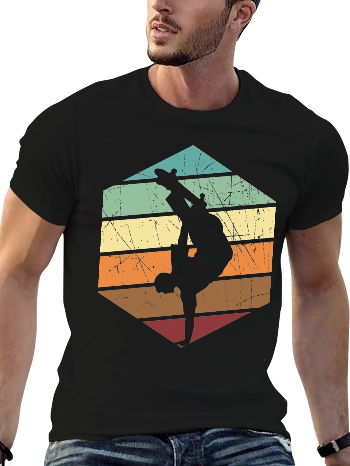 Retro Skateboard Silhouette Graphic Tee