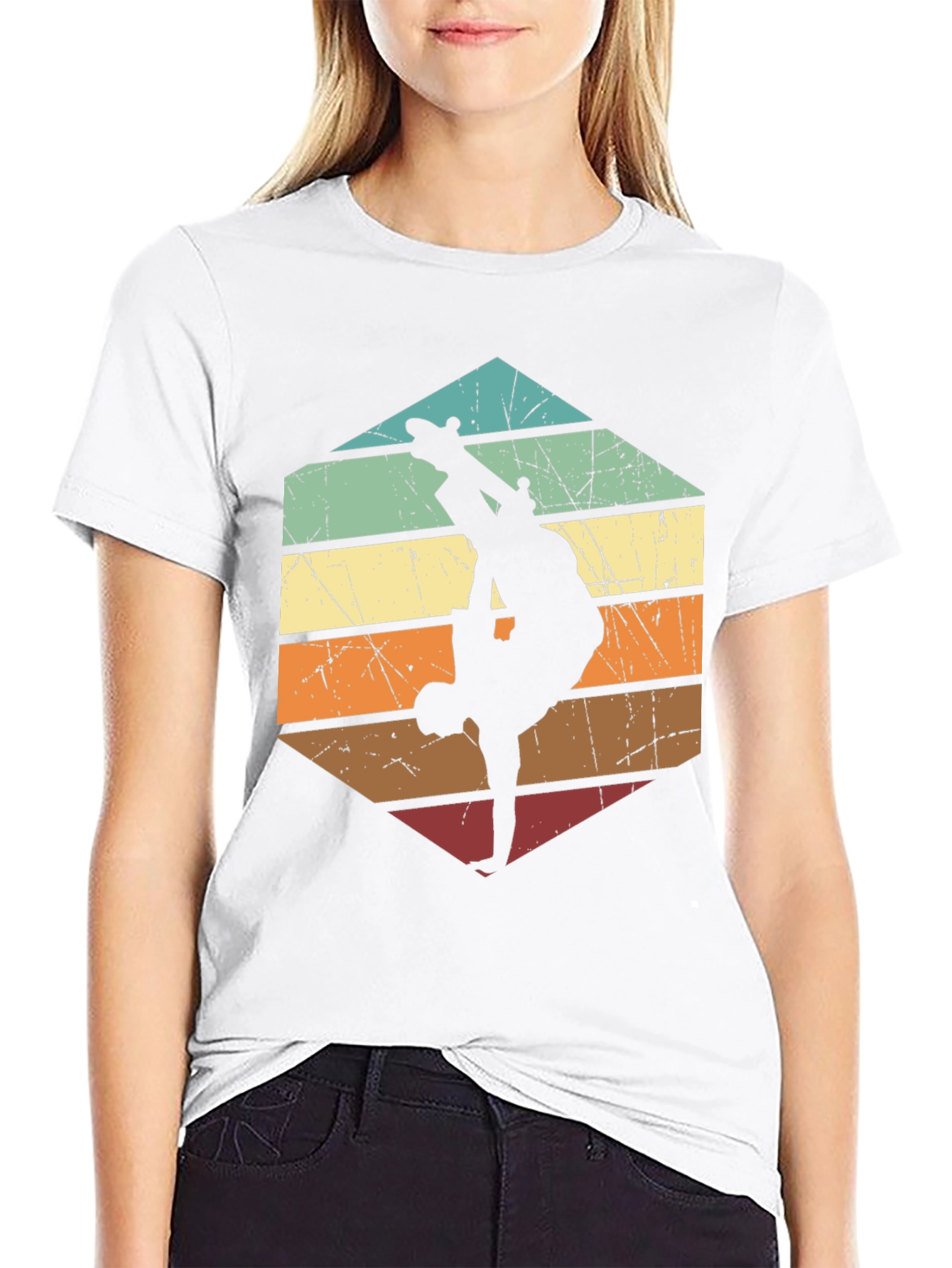 Retro Skateboard Silhouette Graphic Tee